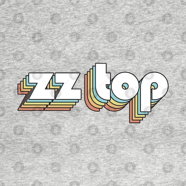 ZZ Top - Retro Rainbow Typography Faded Style by Paxnotods